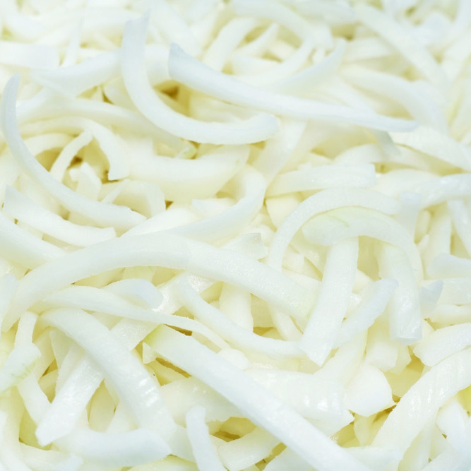 Frozen onion shreds